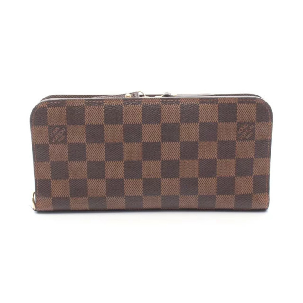 Louis Vuitton Portefeuille Insolite Damier Ebene Brown Bi fold Long Wallet Brown
